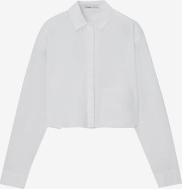 Pull&Bear Blouse in Wit: voorkant