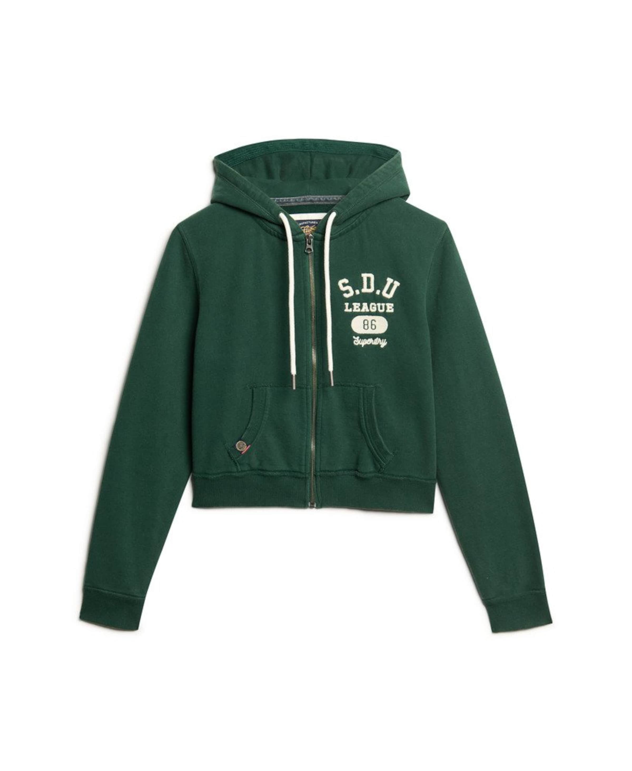 Veste de survêtement Superdry en vert : devant