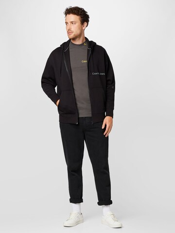 Calvin Klein Jeans Zip-Up Hoodie in Black