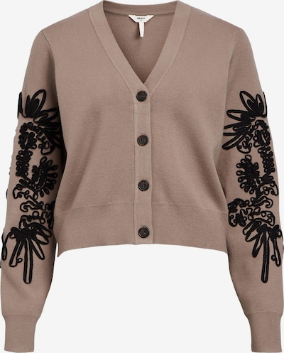 OBJECT Cardigan en beige foncé / noir, Vue avec produit