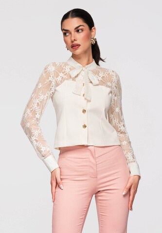 Ombre Bluse in Weiß: Vorderseite