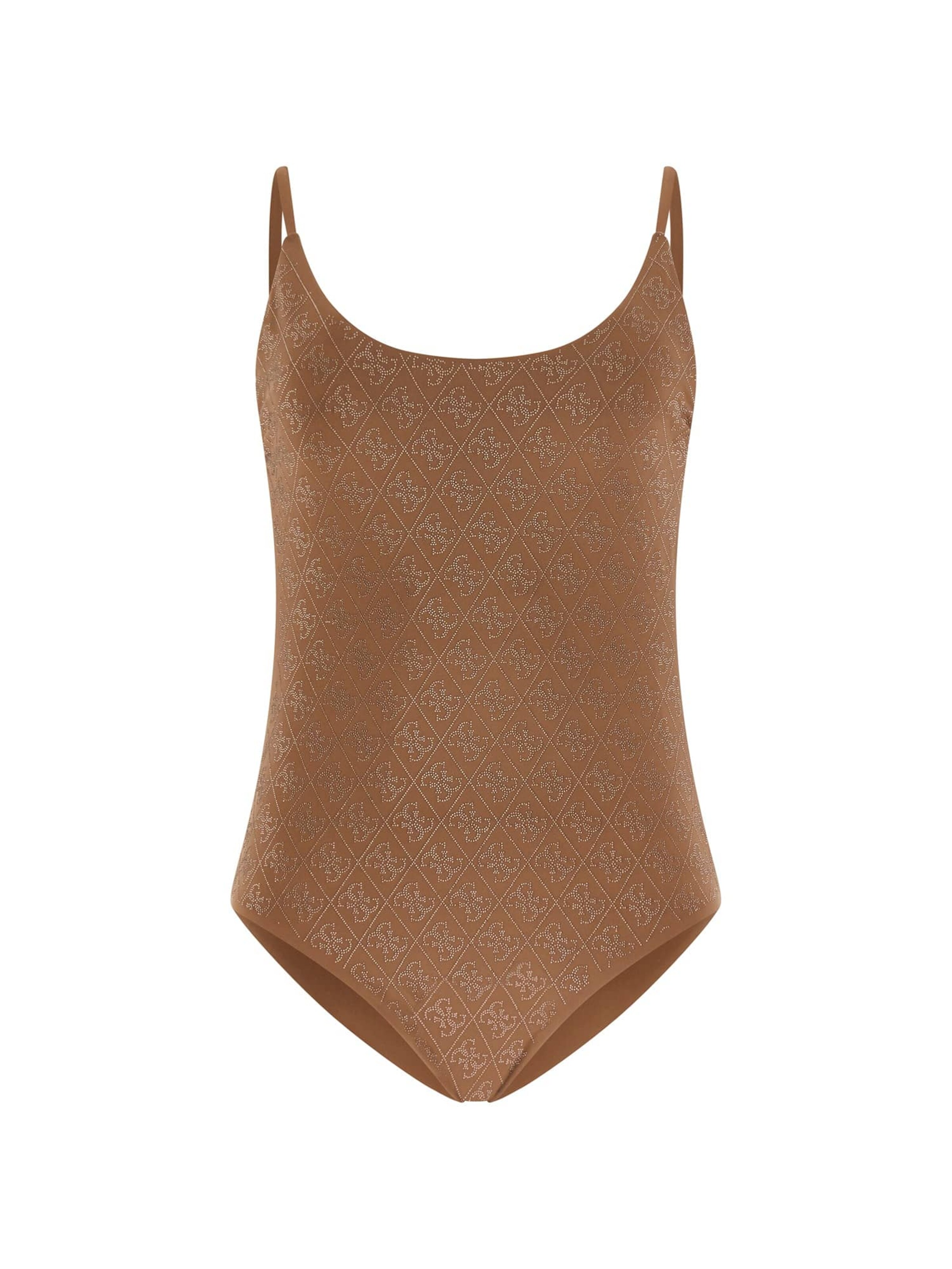 GUESS Bustier Badeanzug in Braun: Vorderseite