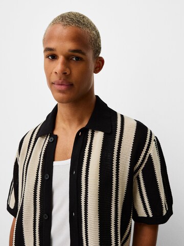 Bershka Comfort fit Button Up Shirt in Beige