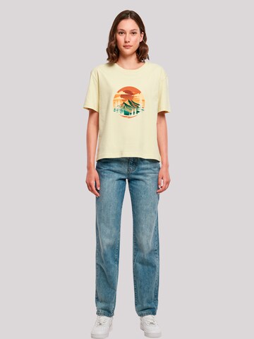 F4NT4STIC Shirt 'Sonnenuntergang Berglandschaft' in Geel