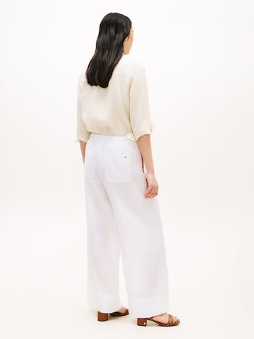 Wide Leg Pantalon 'ESS' TOMMY HILFIGER en blanc