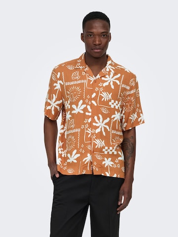 Coupe regular Chemise 'ONSDash' Only & Sons en orange : devant