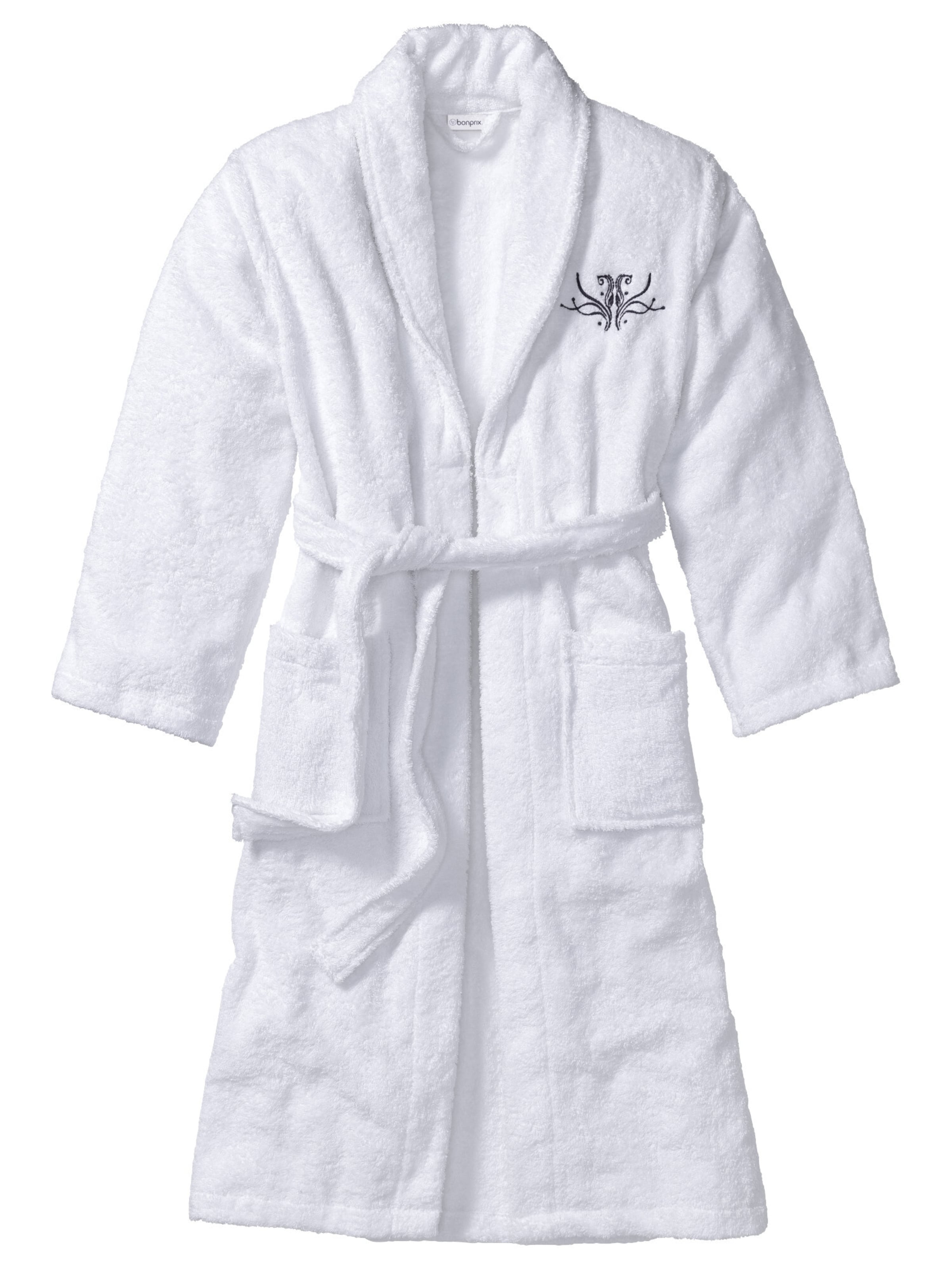 bonprix Badjas kort in Wit: voorkant