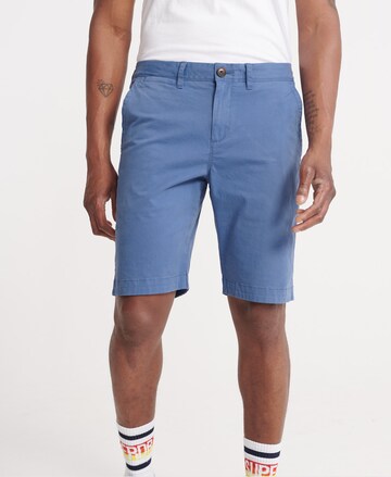 Superdry Regular Chino Pants in Blue: front