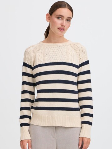 Oxmo Trui 'Sanva' in Beige: voorkant