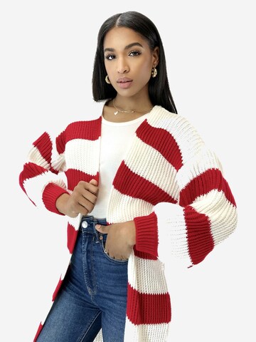 Elara Lang cardigan i rød