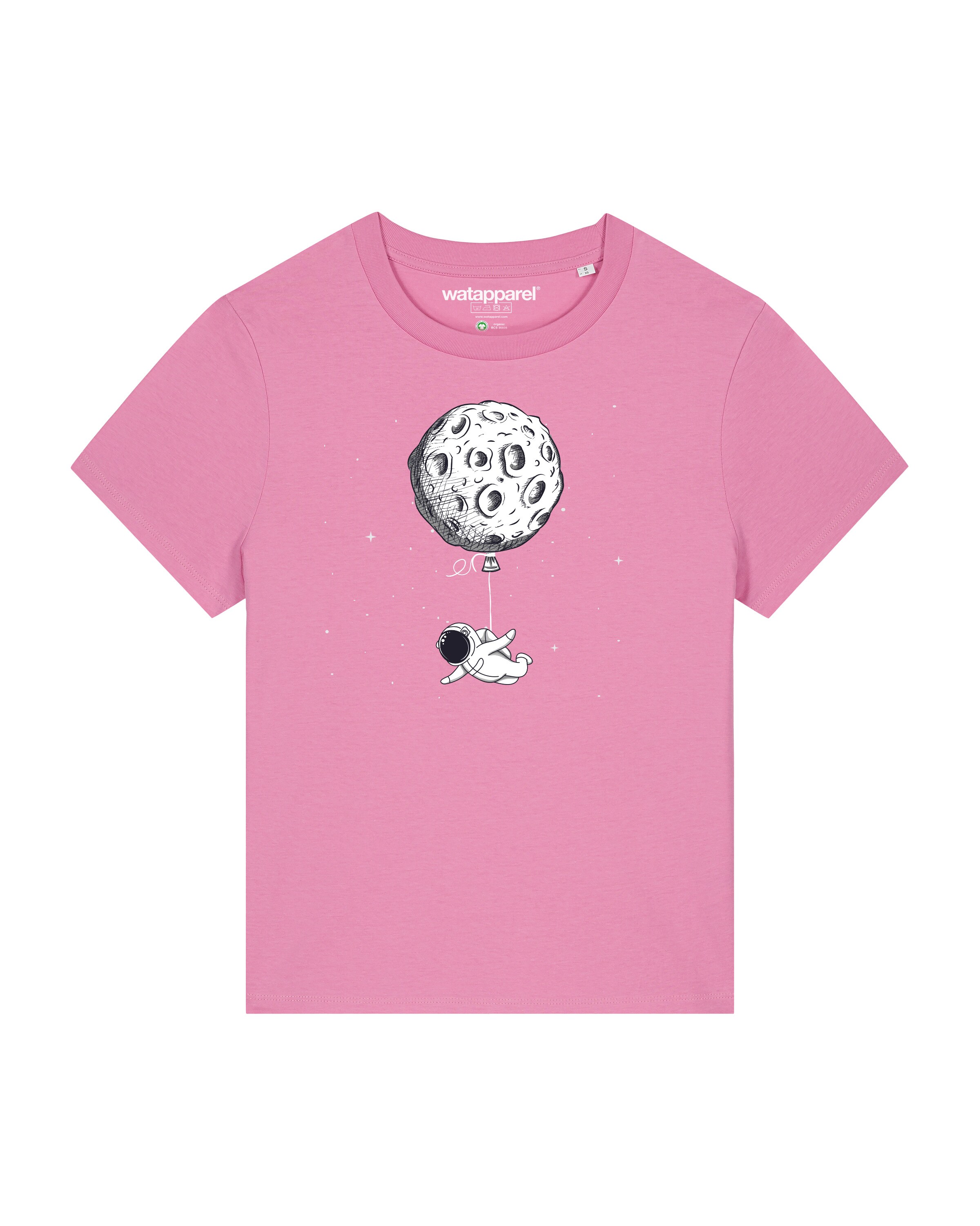Watapparel Shirt 'Funny Spaceman' in Roze: voorkant