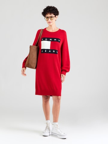 Abito in maglia di Tommy Jeans in rosso: frontale