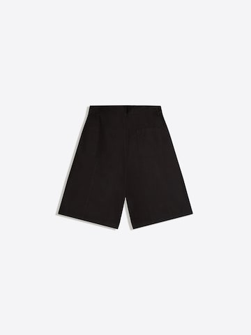 Bershka Szeroka nogawka Cygaretki w kolorze czarny