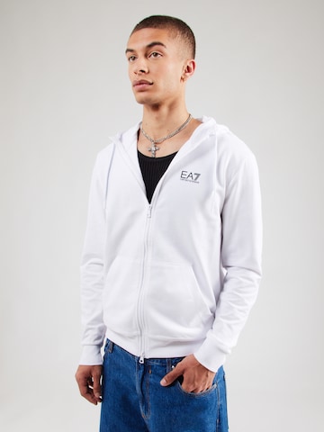 EA7 Emporio Armani Кофта на молнии в Белый: спереди