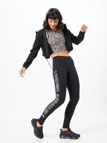 UNDER ARMOUR Skinny Sportbroek 'Favorite' in Zwart