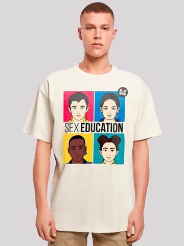 T-Shirt 'Sex Education Teen Illustrated Netflix TV Series' F4NT4STIC en beige : devant