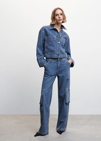 MANGO Wide leg Cargojeans 'romy' i blå