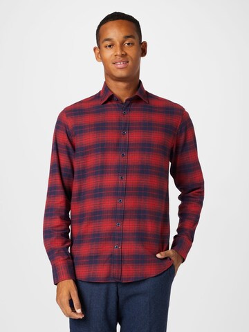 bugatti Regular fit Button Up Shirt in Red: front