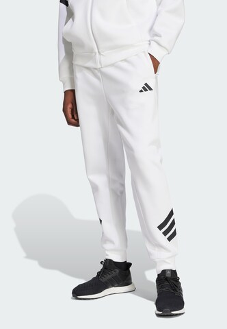 ADIDAS SPORTSWEAR Tapered Sports trousers 'Future Icons' in White: front