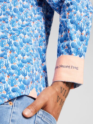 A Fish named Fred Regular fit Button Up Shirt 'Cactus' in Blue