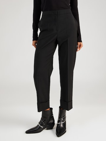 Stefanel regular Παντελόνι με τσάκιση σε μαύρο: μπροστά