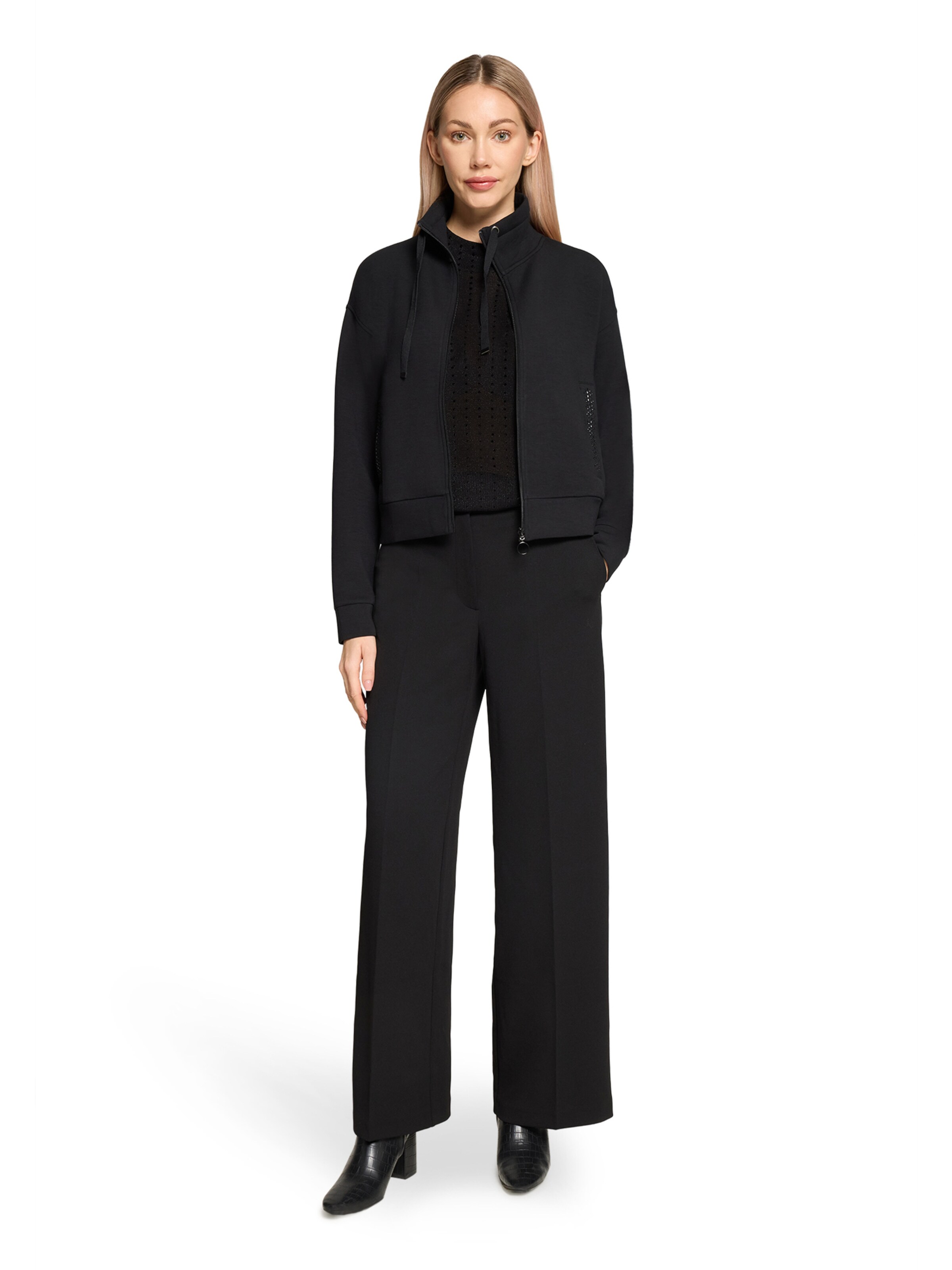 Betty Barclay Zip-Up Hoodie in Black