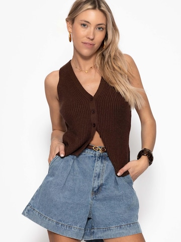 SASSYCLASSY Sticktop in Braun: Vorderseite