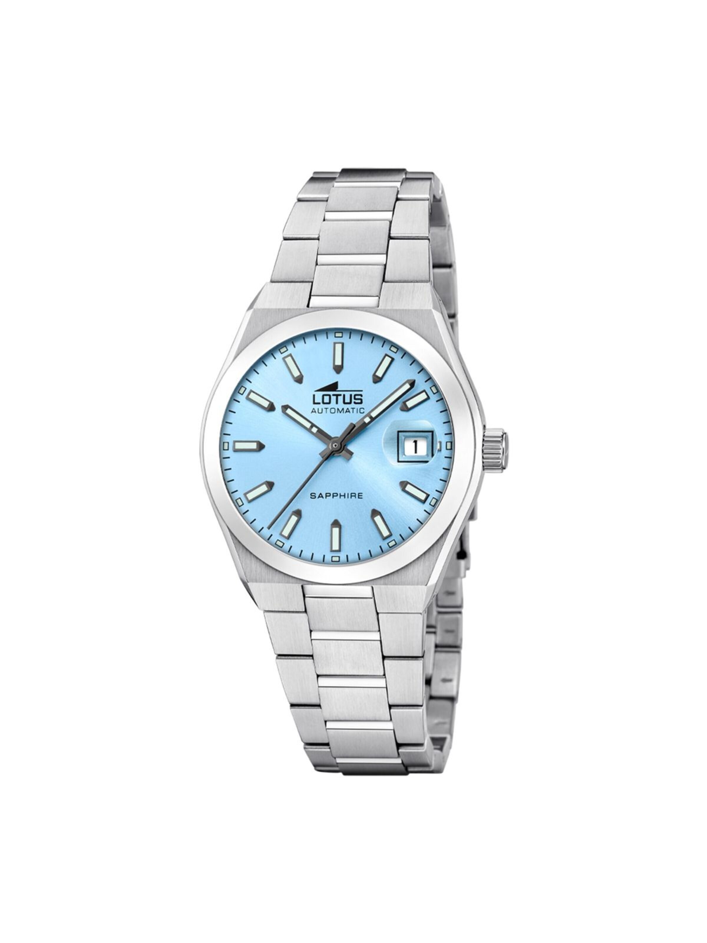 Montre à affichage analogique Lotus en bleu : devant