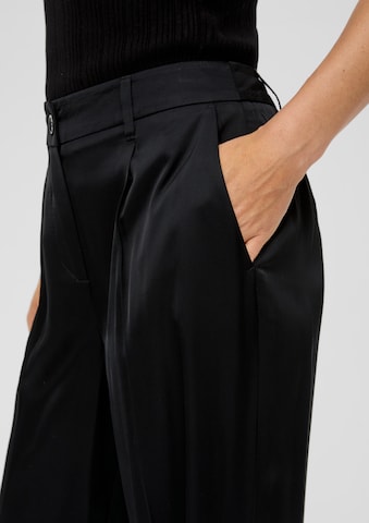Wide Leg Pantalon à pince s.Oliver en noir