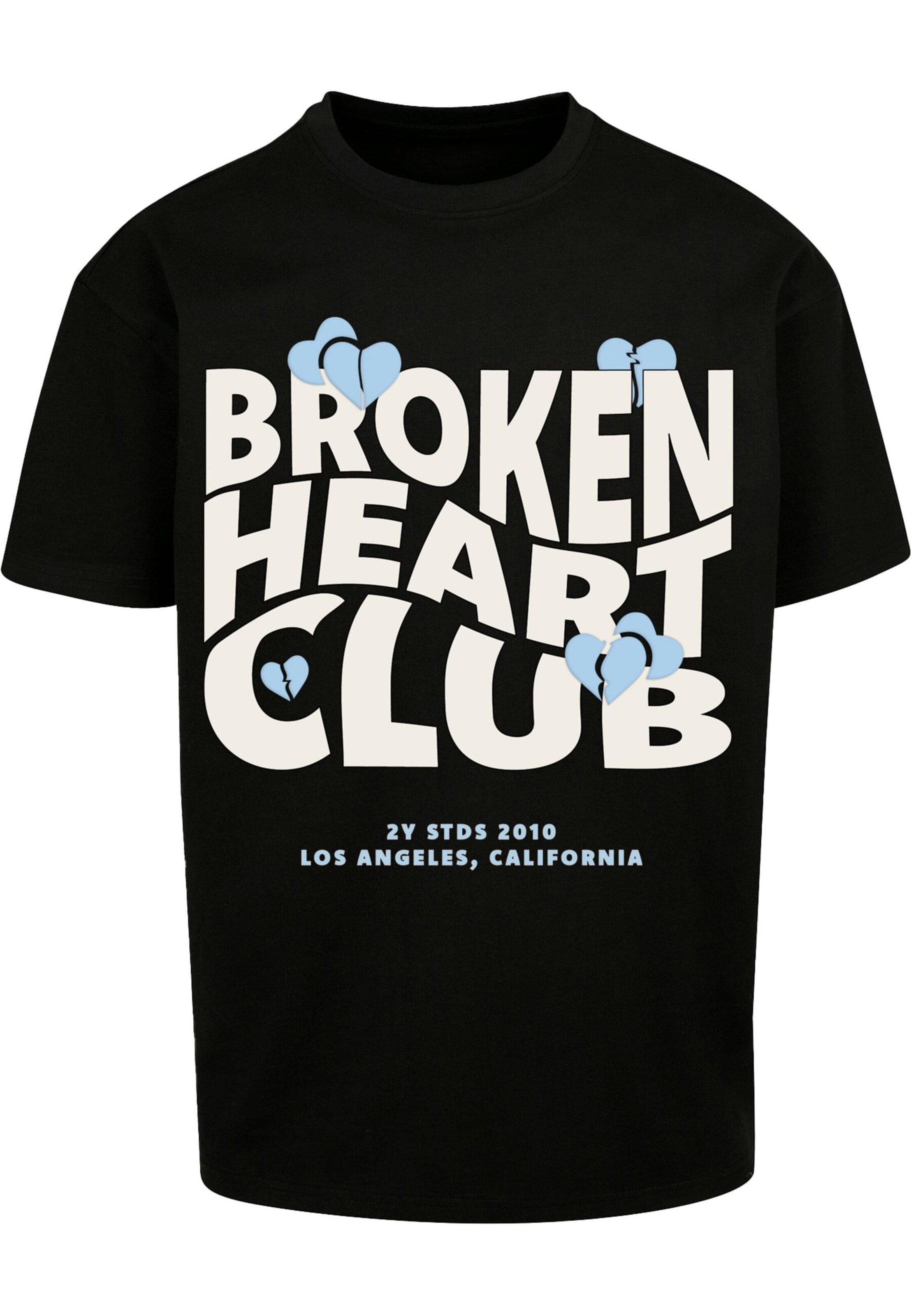 2Y Studios T-Shirt 'Broken Heart Club' in Schwarz: Vorderseite