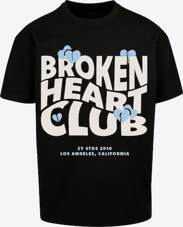 Maglietta 'Broken Heart Club' di 2Y Studios in nero: frontale