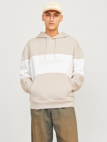 JACK & JONES - Sweatshirt 'JJELegacy' em bege: frente