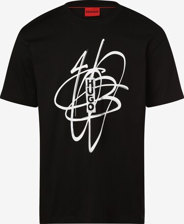 HUGO - Camiseta 'Dapuseni' en negro: frente