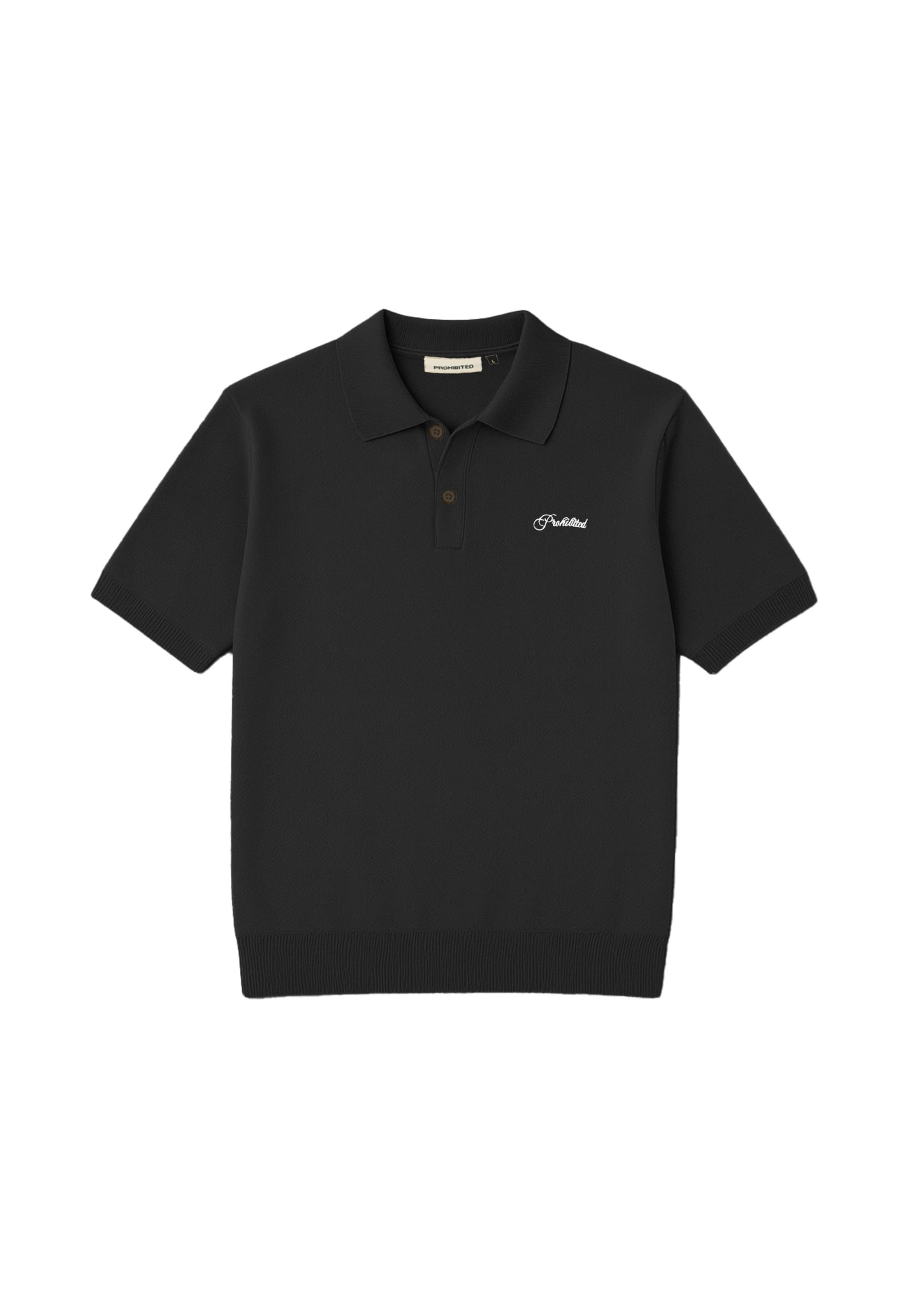 Prohibited Poloshirt 'Hampton' in schwarz / weiß, Produktansicht