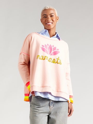 Sweat-shirt 'Namasté' miss goodlife en rose : devant
