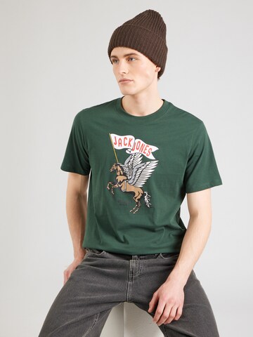 JACK & JONES Majica 'JORHOLIDAY' | zelena barva: sprednja stran