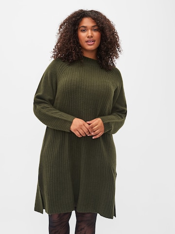 Robes en maille 'MCOMFY' Zizzi en vert : devant