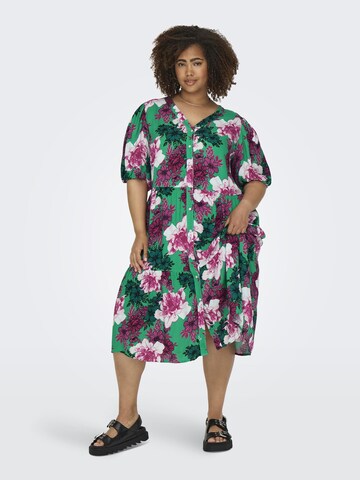 ONLY Carmakoma Zomerjurk in Groen: voorkant