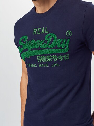 Superdry T-shirt 'Chenille' i blå
