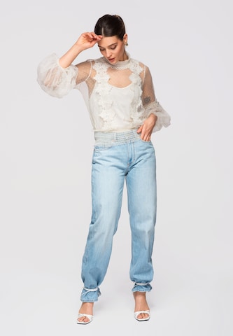 Ombre Bluse in Weiß
