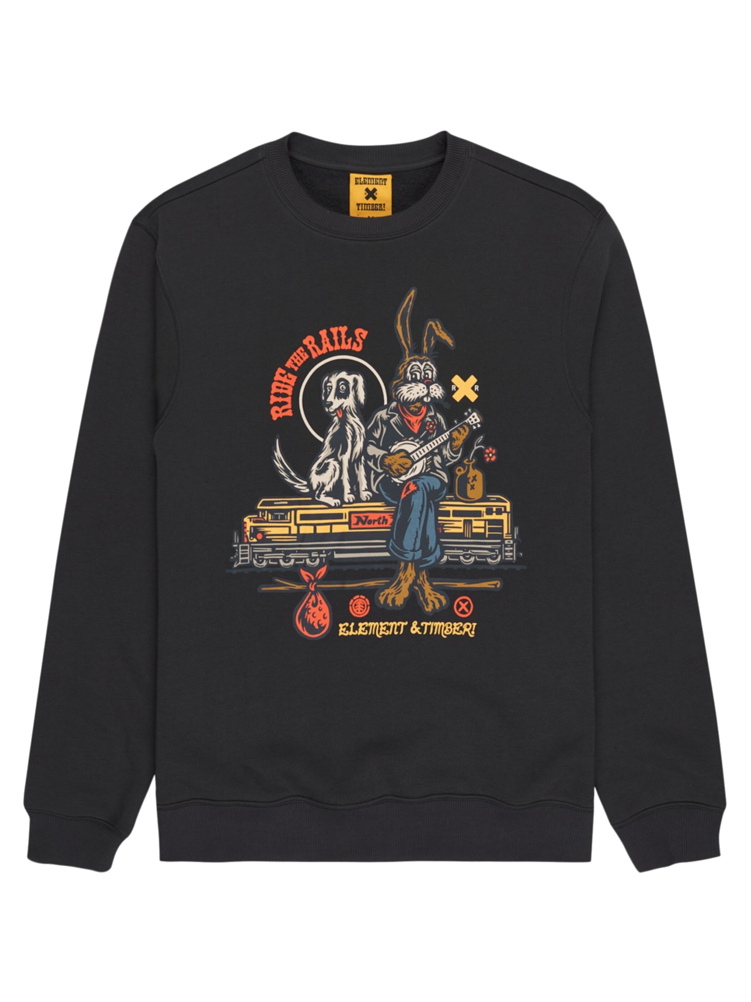 ELEMENT Sweatshirt 'Timber Aboard Cr' in Black: front