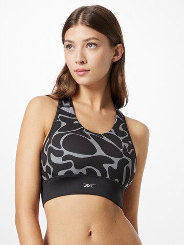 Reebok Bustier Sport bh in Zwart: voorkant