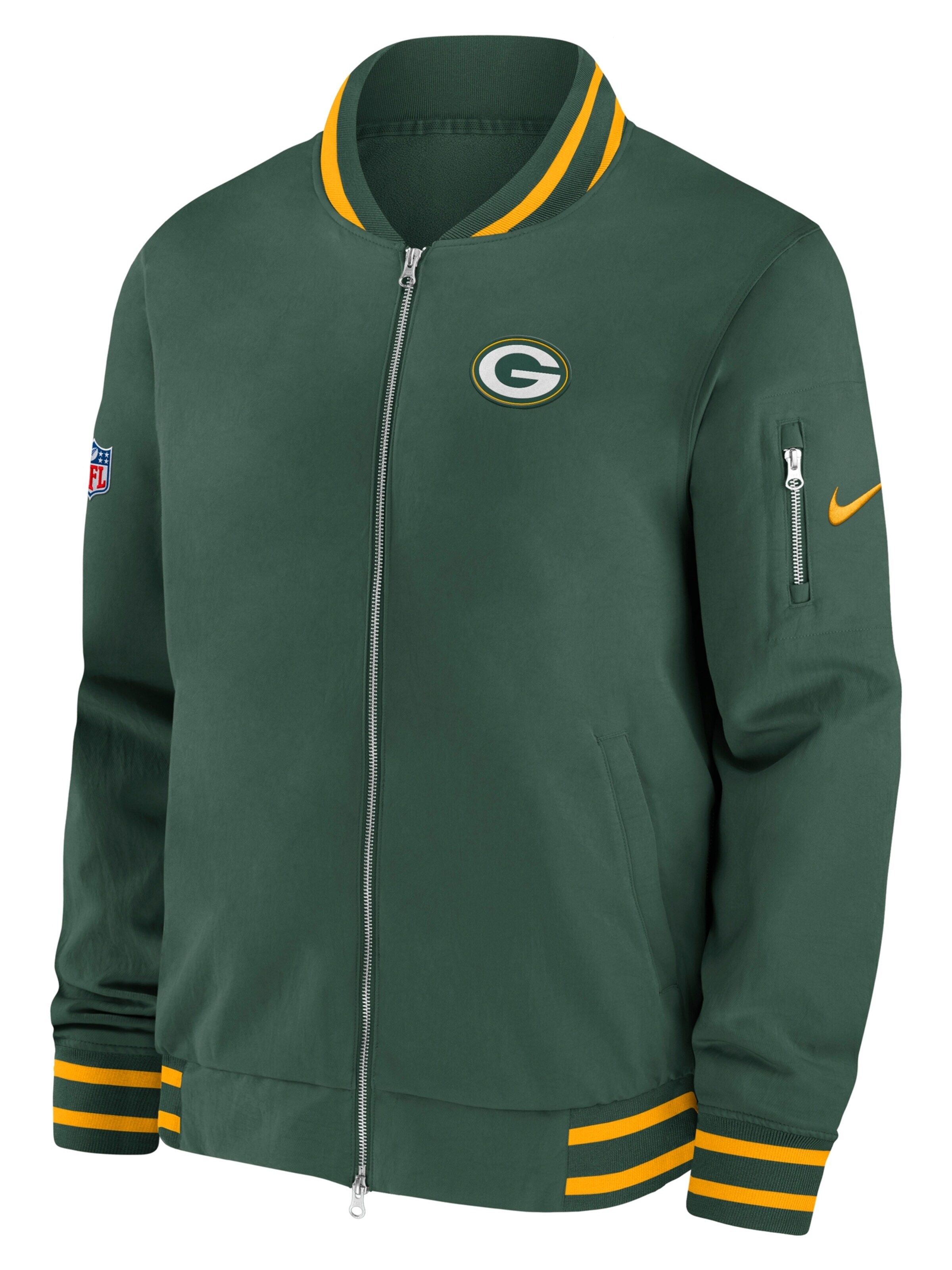 NIKE Athletic Jacket 'Green Bay Packers Nike Coach NFL' in Green: front