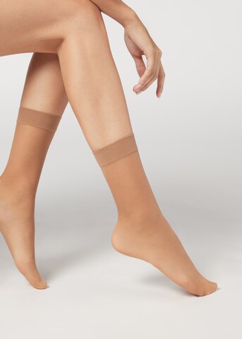CALZEDONIA Fine Stockings in Beige: front
