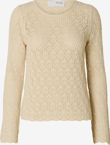 SELECTED - Jersey 'Niva' en beige: frente