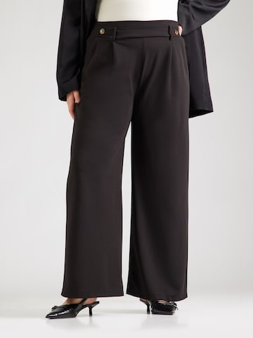 Z-One Wide leg Pleat-Front Pants 'Ar44iane' in Black: front