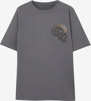 T-Shirt Pull&Bear en gris : devant