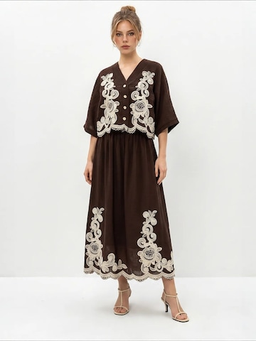 Bianco Lucci - Roupa de casa 'Zweiteiliges Set' em castanho