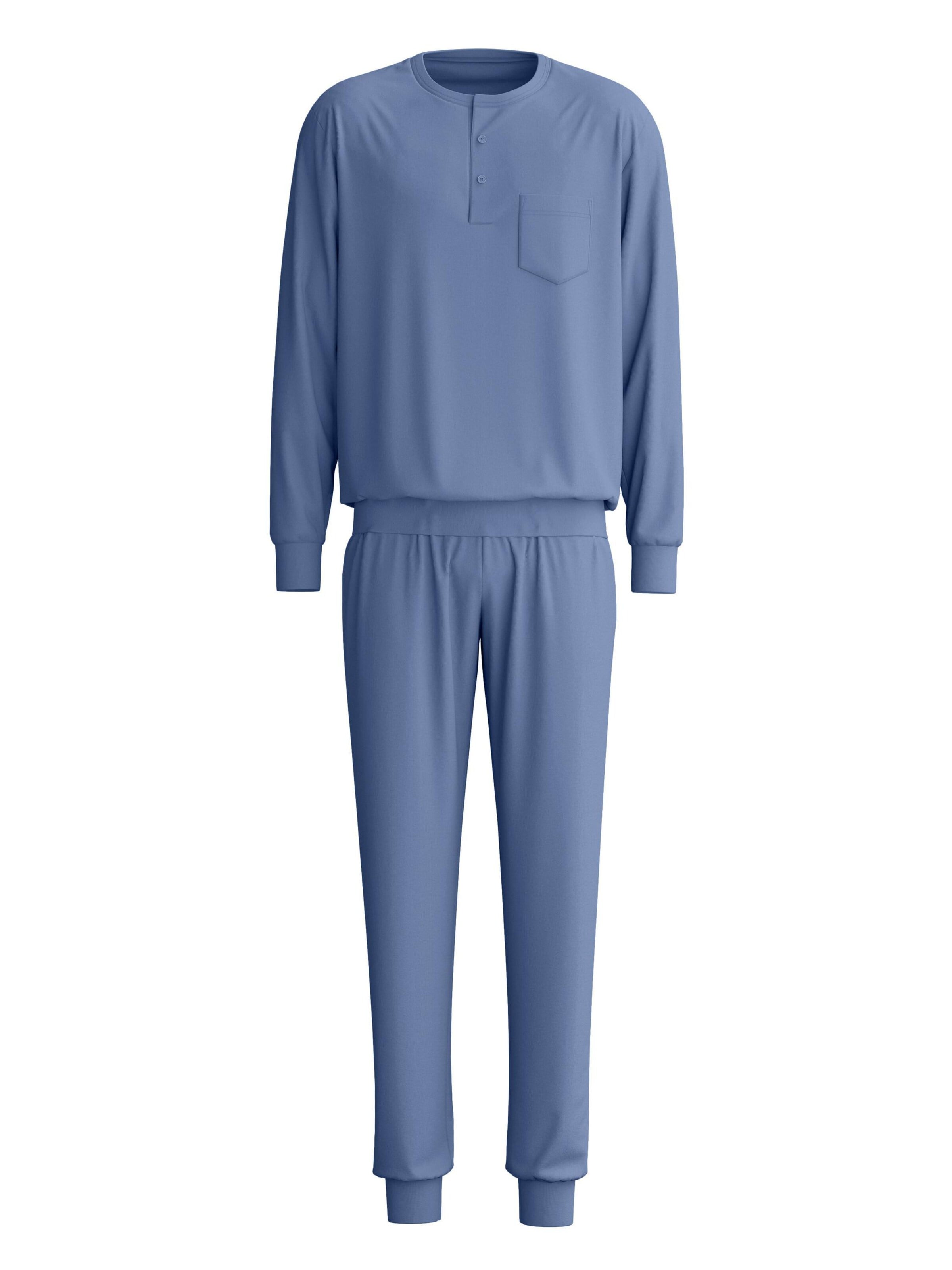 CALIDA Pyjama lang 'Relax Choice' in Blauw: voorkant