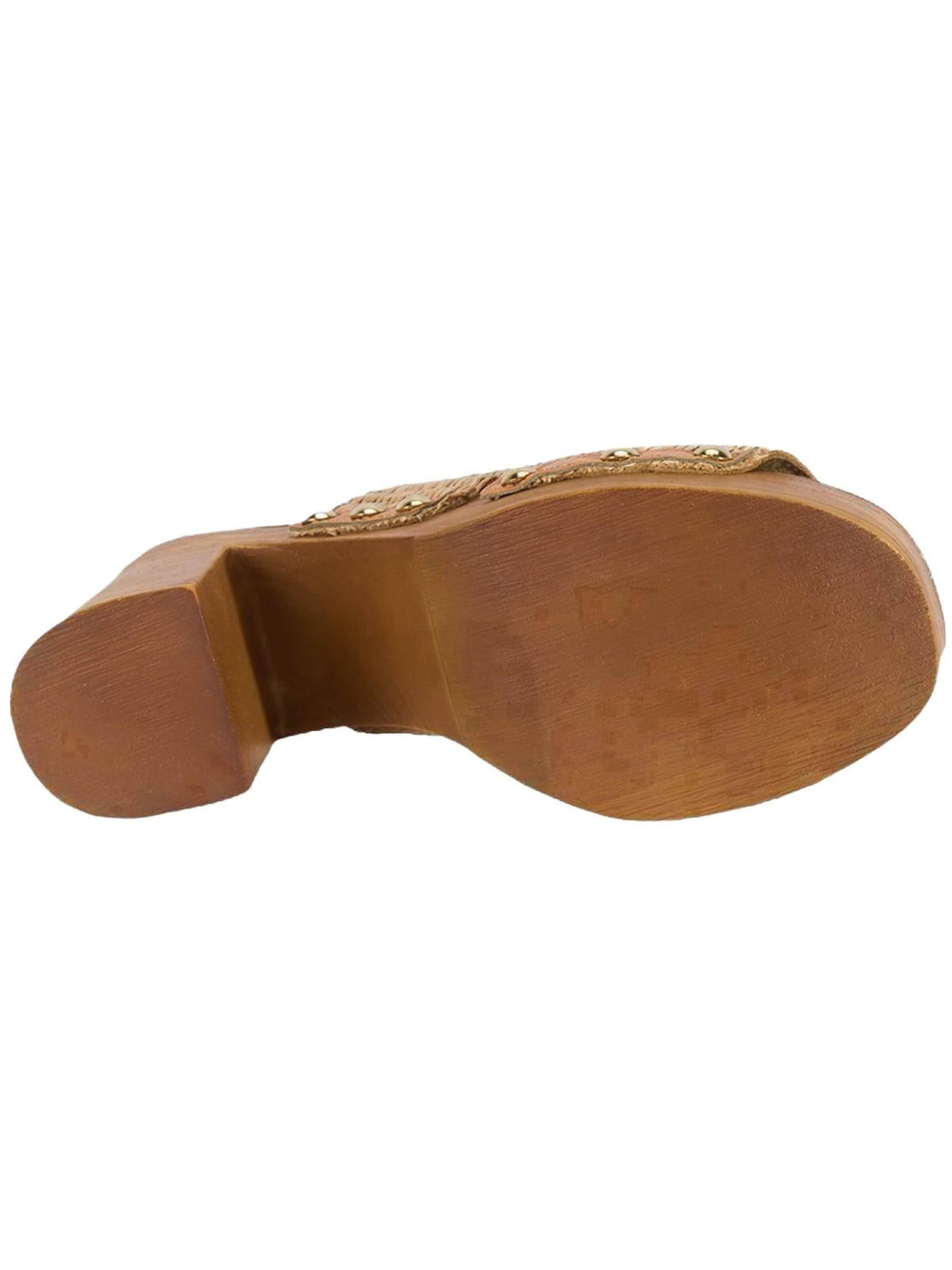 Desa Muiltjes 'DESA Damen-Plateausandalen aus Raffia' in Beige